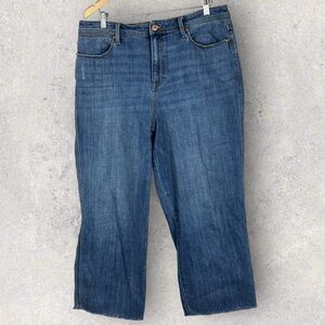 Talbots Stovepipe Jeans Relaxed Wide-Leg High Waist Size 16 Blue Denim Minimal‎